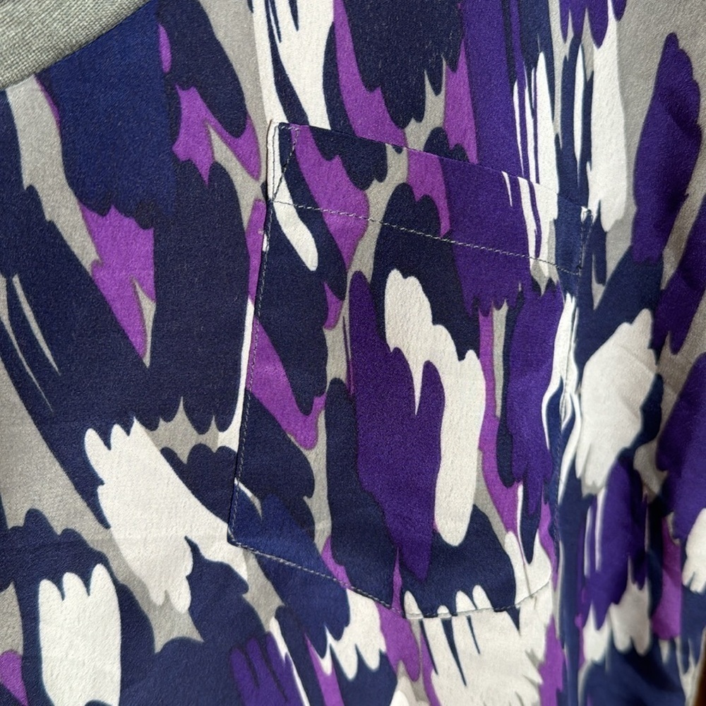 Olivia Moon Short Sleeve Top Purple Blue Gray Size 1X - Picture 2 of 6